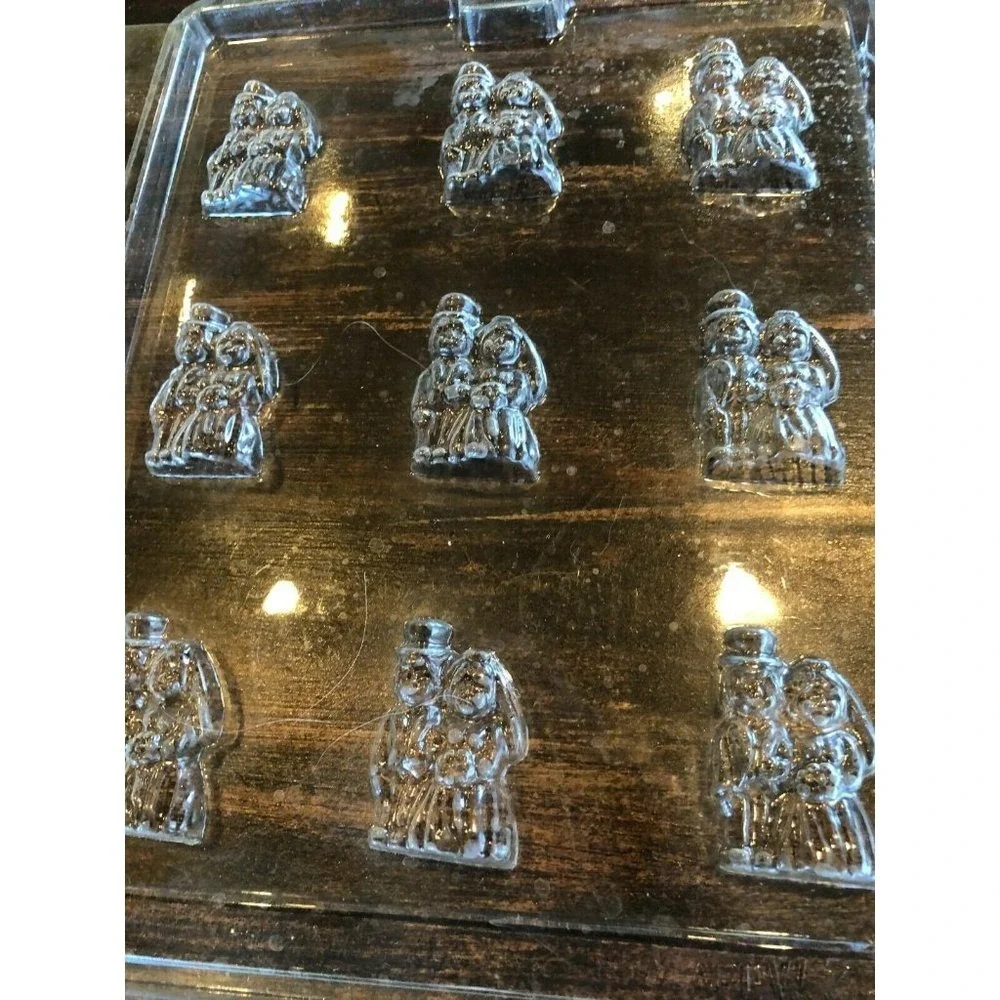 CK South Bend Chocolate Molds Wedding Bride Groom Clear Plastic 2 pc Set 90-8114